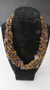NECKLACE Tribal Various Polished Stone Necklace Bohemian 18" - Picture 1 of 6