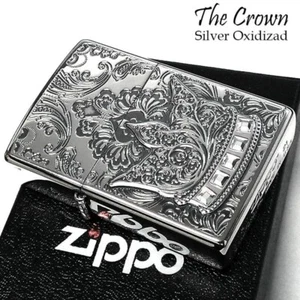 Zippo Oil Lighter The Crown Antique Silver Brass Swarovski Regular Case Limited - Picture 1 of 23