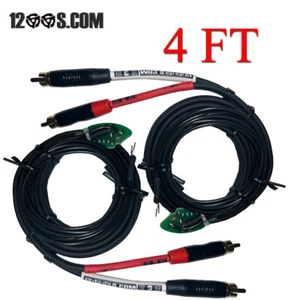 4 FT TECHNICS 1200 1210 GOLD TIP SHIELDED RCAS STOCK RCA PCB BOARD & GND WIRE - Picture 1 of 6