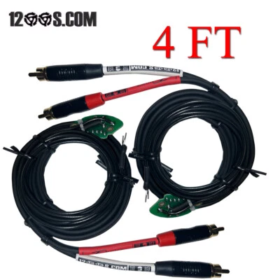 TECHNICS 1200S.COM 4 FT TECHNICS 1200 1210 GOLD TIP SHIELDED RCAS STOCK RCA PCB BOARD & GND WIRE