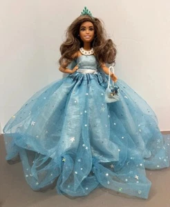 Barbie Teresa Quinceañera Princess Doll 2015 Mattel Hand Made Blue Ball Gown/prs - Picture 1 of 15