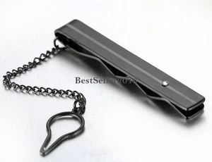 Gentleman Silver Metal Simple Necktie Tie Clip Bar Clasp Practical Plain - Picture 1 of 8