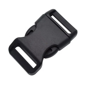 15 Pack Contoured Plastic Buckles 3/4 Inch Side Release Black Buckle for Para... - Picture 1 of 4