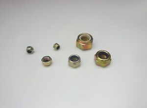 Lock nuts Plastic Ring Yellow Galvanised Many Sizes din 985 Lock Nut