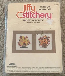 Jiffy Stitchery “Autumn Bouquets” Sunset Designs Miniature Collection - Picture 1 of 2