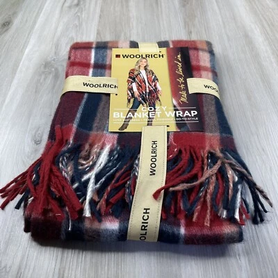 Woolrich Acogedora Manta Envoltura Multicolor Noel Cuadros OSFA Lujo Suavidad NUEVO Foto 1 de 4