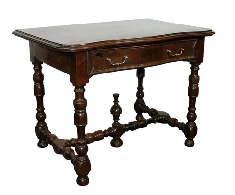 Antique French Walnut Bureau Plat Writing Libarary Table Small Desk 1800's Cover