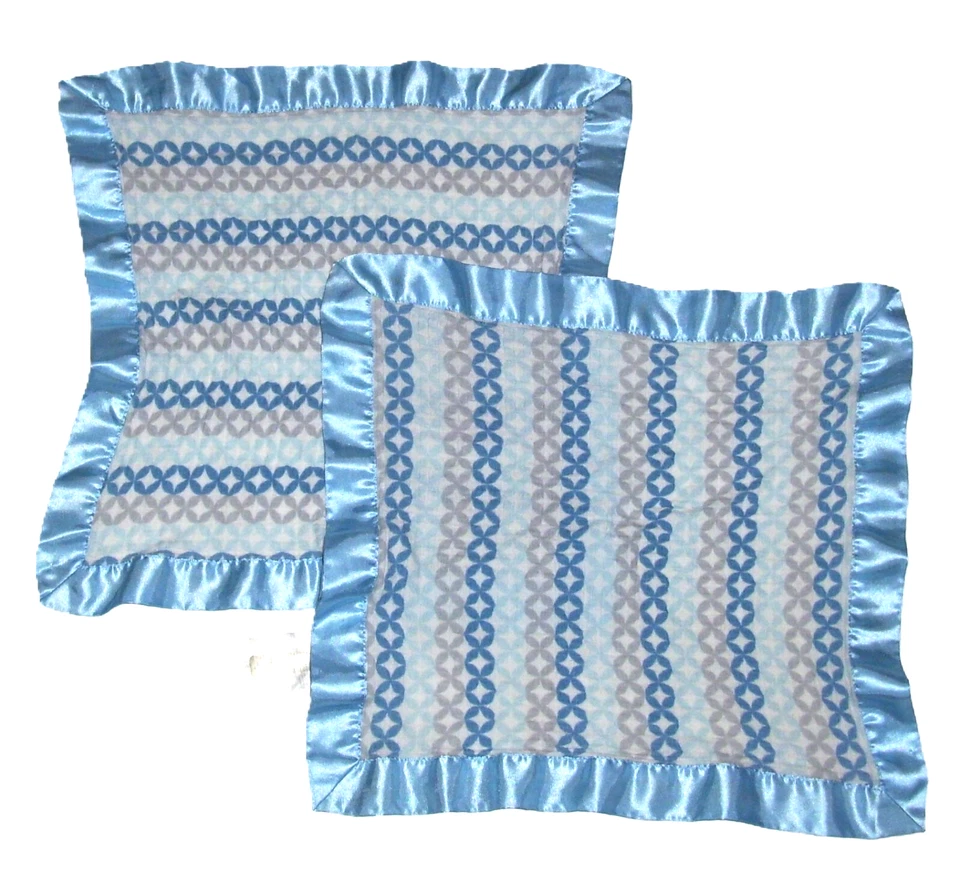 Manta de bebé Aden Anais azul blanco gris círculo geo Issie satinado ribete seguridad Foto 1 de 2