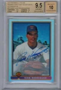 2017 Bowman Chrome Ivan Rodriguez That Never Were Auto #'ed 35/99 BGS 9.5 - Picture 1 of 2