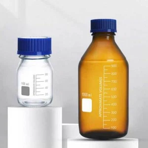 Wholesale 25ml - 2000ml Chemistry Transparent Graduated Reagent Bottle w/ Cap - Picture 1 of 9