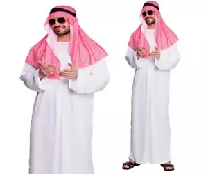 Erwachsene Herren Arabischer Scheich Kostüm Sultan Prinz Robe Kostüm Outfit M-XL - Bild 1 von 3
