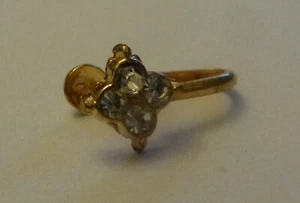 Sparkly Crystal Indian Nose Clip - Gold Finish (1) - Picture 1 of 1