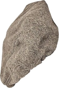 Traditional Men's Irish Flat Cap, 100% Wool Tweed, Made in Ireland - Picture 1 of 16