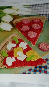 Knitting Pattern-Fun Play Food- Pizza Slices in Oddments Of D.K. - Picture 1 of 1