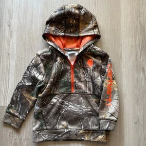 Baby Toddlers Carhartt Camo Camouflage 1/2 Zip Pullover Hoodie Sweatshirt Sz 3T - Picture 1 of 6