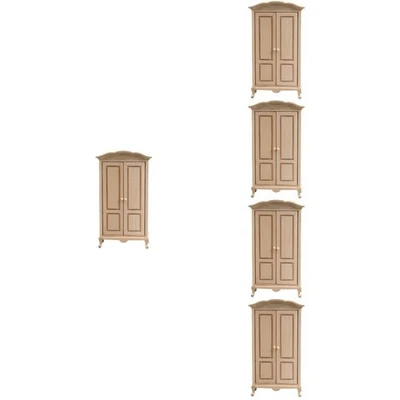 5pcs Mini Möbel Holzgarderobe Miniaturgarderobe Modell Mini House Accessoire - Bild 1 von 4