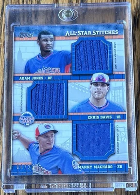 Actualización Topps All-Star Stitches 2013 Machado, Jones, Davis #AST-JDM triple/25 radiocontrol Foto 1 de 2