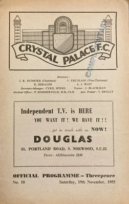 Crystal Palace v Southampton F A Cup 1st round 1955/56 - Image 1 of 2