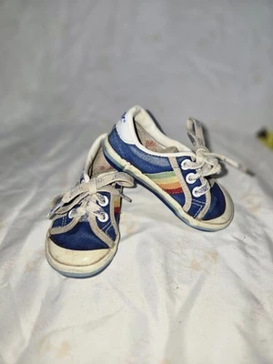 Zapatillas deportivas vintage 1960-70 para niños pequeños talla 5 retro Stride Rite cremalleras arco iris Foto 1 de 4