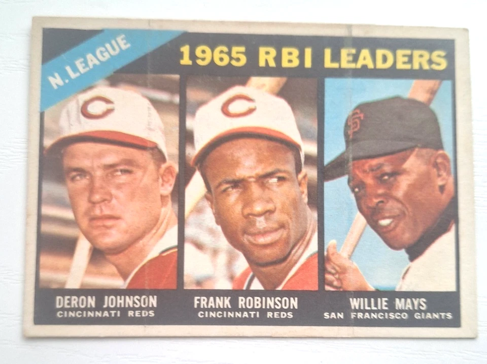 1966 Venezuela Topps Mays NL RBI leaders #219 nice - Image 1 of 4