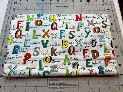 Animal ABC’s Windham Fabrics 100% Cotton 28”L X 41”W + Scrap - Image 1 of 2