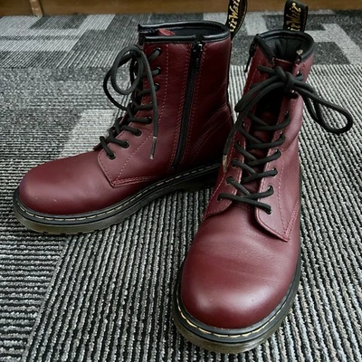 Doc Martens Classic 1460 Y Youth Cherry Red 8 eye Lace Boots 37 UK 4 US W 6 M 5 - Image 1 of 4
