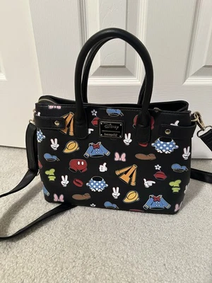 Loungefly Disney Sensational 6 Mickey & Minnie Friends Outfits Satchel Bag - Image 1 of 4