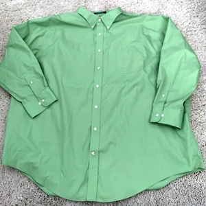 Lands' End Outfitters Shirt Mens 20x35 BIG No Iron Broadcloth Green 100% Cotton - Picture 1 of 7