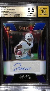 2021 Panini Select JAYLEN WADDLE /50 Auto Blue Signatures Rookie RC BGS 9.5/10 - Picture 1 of 2