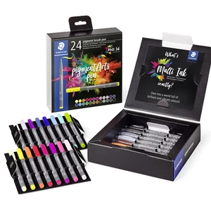 Staedtler 371 Pigment Brush Pen Fibre Tip Lightfast Fast-Drying Pk of 24 C24 - Picture 1 of 10