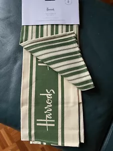 Harrods Green Logo Two Tea Towel Set New And Labelled - Picture 1 of 1