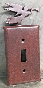 New Single Angel Light Switch Plate Cover Brown Copper Tone Metal Vintage Style - Picture 1 of 7