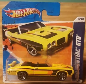 Hot Wheels '70 Pontiac GTO Yellow 1:64 Scale New Muscle Mania 2011 SHORT CARD - Picture 1 of 10