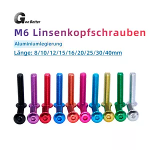 M6 Linsenkopfschrauben 7075 Aluminium Innensechskant Alu Eloxiert Bunt Schraube - Picture 1 of 21