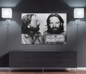 Willie Nelson Wood Print 24"x15" | Celebrity Booking Photo Mug Shot Pop Art - Picture 1 of 6