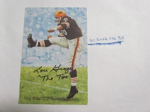 Lou Groza Signed Goal Line Art Card Pro Football Hall of Fame Postcard - Picture 1 of 2