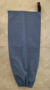 Blue Plastic Bag Holder Pantry Organizer Cotton Fabric Pioneer Vintage Print - Picture 1 of 3