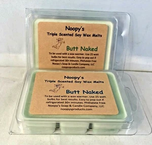 3 BUTT NACKTE dreifach duftende NOOPY'S Sojawachskuchen schmilzt Obstmelone Sommer - Bild 1 von 5