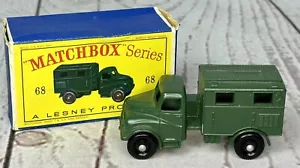 Matchbox LESNEY Army Wireless Truck No. 68 & Original Box Minty Truck Box Damage - Picture 1 of 16