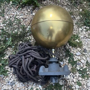 Vintage Fahnenmastaufsatz Endstück Gold / Messing Kugel für Fahnenmast ??? **Lesen** - Bild 1 von 7