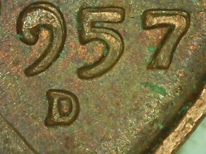 1957 d wheat penny ddo ''doubled die obverse on date'' - Picture 1 of 5