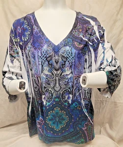 NWOT, 14/16, Lane Bryant, Colorful Sublimation Print, 3/4 Sleeve Tunic (71) - Picture 1 of 7