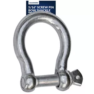 5/16-Inch (8mm) Screw Pin Anchor Shackles, Heavy Duty Galvanized Steel - FO433 - Bild 1 von 6