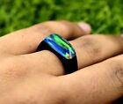 21.40 Ct Natural Fire Opal On Black Onyx IGL Certified Fancy Statement Ring US 9