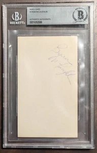 🦹🏼RARE! Byron McLaughlin Signed Index Card - Wanted USA Fugitive - Beckett BAS - Picture 1 of 3