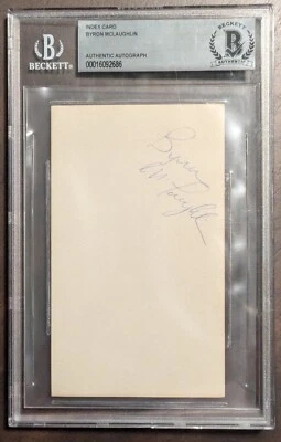 🦹🏼RARE! Byron McLaughlin Signed Index Card - Wanted USA Fugitive - Beckett BAS - Image 1 of 3