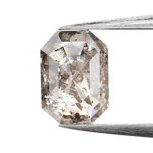 0.75 CT Natural Loose Emerald Cut Diamond 5.95 MM Salt And Pepper Diamond QL9987 - Picture 1 of 10