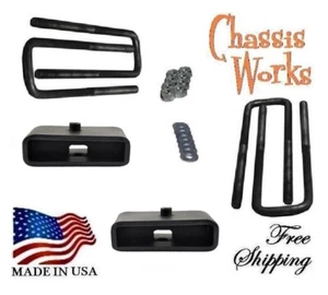 1996-2019 Chevy Express GMC Savana 2500 3500 HD 2" Lift Blocks Kit 12" U-Bolts - Bild 1 von 2