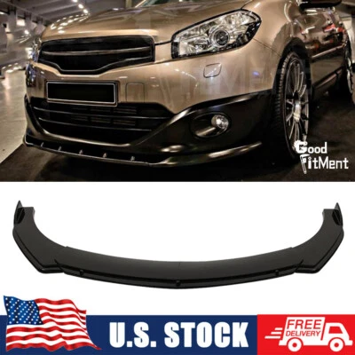 Kit divisor alerón labial parachoques delantero negro brillante para Nissan Qashqai 2017-2021 Foto 1 de 4