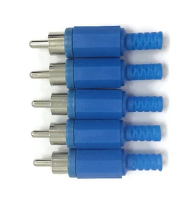 5 connettori stereo spine phono/rca blu - Foto 1 di 1